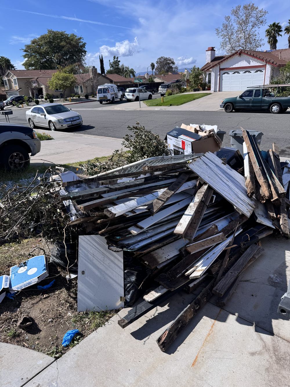 Junk Corral junk removal job photo — pile ready for haul-away in Temecula Valley