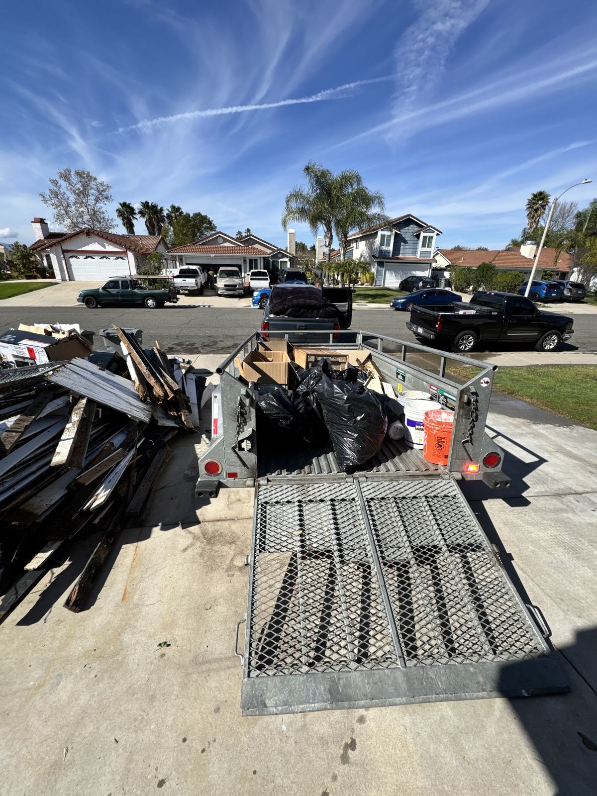 Junk Corral truck and trailer used for Temecula Valley volume junk removal pricing